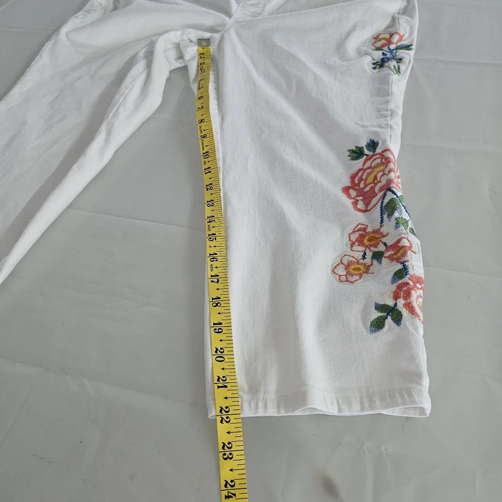 Belle By Kim Gravel 18w Woman's White Cropped Ankle Jeans - Picture 12 of 13